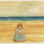 Bambina sulla spiaggia - olio - 30x40cm